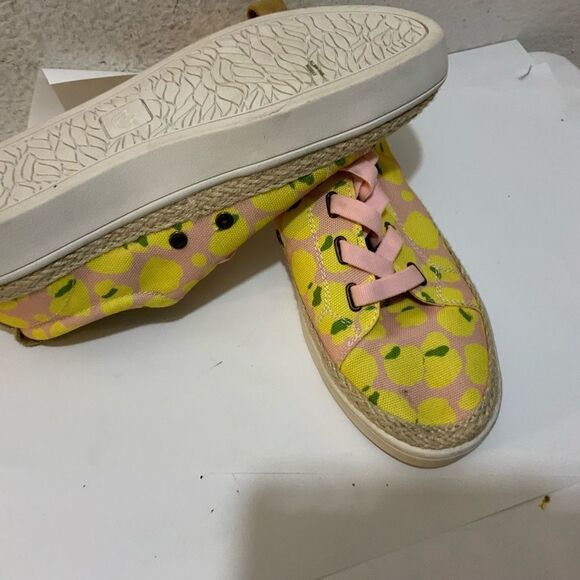 Spenco Orthotic Lemon Printed Malibu Lace Bokeh Platform Slip On Sneakers 9.5 B - Picture 13 of 13